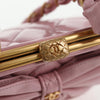 Secondhand Chanel Bow Frame Clutch With Chain Quilted Patent with
