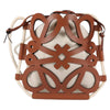 Secondhand Loewe Anagram Drawstring Bucket Crossbody Bag Leather with