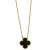 Secondhand Van Cleef & Arpels Vintage Alhambra Pendant Necklace 18K Yellow Gold and Onyx