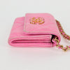 Chanel 19 Flap Coin Purse With Chain Quilted Denim
