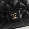 Secondhand Chanel Foldable Tote Bag with Chain Quilted Caviar with Printed