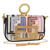 Fendi Chain Baguette Charm Bag Zucca Canvas