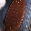 Celine Vintage Triomphe Shoulder Bag Denim with Leather