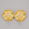 Secondhand Chanel Vintage CC Flower Clip-On Earrings imitation pearls in