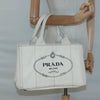 Secondhand Prada Canapa Tote White Canvas Bags