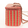 Secondhand Chanel Classic Vanity Case with Chain Striped Raffia and Jute