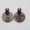 Secondhand Chanel Vintage CC Round Button Clip-On Earrings Metal and Wood