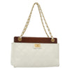 Chanel Vintage Wood Chain CC Tote Leather