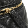 Secondhand Chanel CC Top Handle Vanity Case with Chain Quilted Caviar