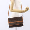Celine Vintage Macadam Shoulder Bag Canvas and Leather