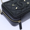Secondhand Chanel Filigree Vanity Clutch with Chain Quilted Caviar