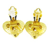 Chanel Vintage CC Heart Cut Out Drop Clip-On Earrings Metal