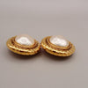 Secondhand Chanel Vintage Round Clip-On Earrings Metal with Faux