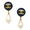 Secondhand Chanel CC Dangle Earrings Metal with Faux