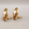 Secondhand Chanel Vintage Round Clip-On Earrings Metal with Faux