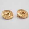 Chanel Vintage CC Round Button Clip-On Earrings Metal