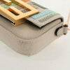 Fendi Chain Baguette Charm Bag Zucca Embroidered Canvas