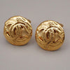 Secondhand Chanel Vintage CC Logo Round Clip on Earrings Textured