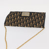 Christian Dior Vintage CD Chain Flap Shoulder Bag Diorissimo Canvas