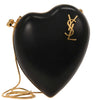 Saint Laurent Love Heart Chain Box Clutch Leather