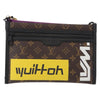 Louis Vuitton Double Flat Messenger Bag Limited Edition Logo Story Monogram Canvas and Denim