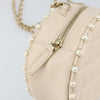 Chanel Round Clutch with Chain Quilted Calfskin with Pearl Detail