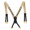 Secondhand Chanel Logo Suspenders Beige