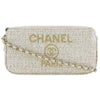 Secondhand Chanel Deauville Double Zip Clutch with Chain Raffia