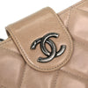 Chanel Coco Pleats Duo Color Chain Clutch Quilted Glazed Calfskin