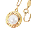 Secondhand Chanel Chain Around Pearl Necklace Metal with Faux Pearls