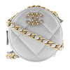 Chanel 19 Round Clutch with Chain Quilted Leather