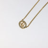 Secondhand Christian Dior Vintage Logo Round Pendant Necklace