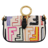 Fendi Chain Baguette Charm Bag Zucca Canvas