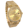 Secondhand Rolex Oyster Perpetual President Day-Date Automatic Watch Yellow Gold with Diamond Bezel