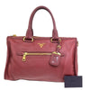 Secondhand Prada Front Zip Convertible Satchel Vitello Daino