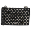Prada Grommet Chain Flap Shoulder Bag Tessuto with Soft Calf