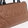 Secondhand Chanel Embossed Logo Bowler Bag Quilted Caviar