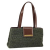 Secondhand Bvlgari Handbag Green Wool Bags