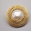 Secondhand Chanel Vintage Round Clip-On Earrings Metal with Faux