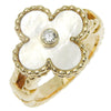Secondhand Van Cleef & Arpels Vintage Alhambra Ring 18K Yellow Gold with Diamond