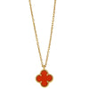 Secondhand Van Cleef & Arpels Magic Alhambra Pendant Long Necklace 18K Yellow Gold and Carnelian