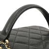 Secondhand Chanel CC Top Handle Vanity Case with Chain Quilted Caviar