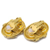 Secondhand Chanel Vintage CC Button ovales Clip-On Earrings Gold-plated