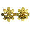 Secondhand Chanel Vintage CC Flower Cutout Round Clip-On Earrings