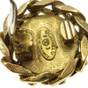 Secondhand Chanel CC Button Clip-On Earrings Metal with Faux