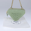 Secondhand Prada Triangle Logo Zip Around Shoulder Bag Raffia and