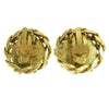 Secondhand Chanel CC Button Clip-On Earrings Metal with Faux