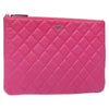 Chanel O Case Clutch Quilted Caviar