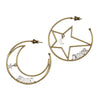 Secondhand Christian Dior J'Adior Moon Star Hoop Earrings