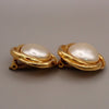 Secondhand Chanel Vintage Round Clip-On Earrings Metal with Faux